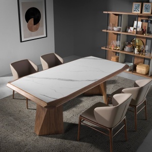 Masa dining design LUX Walnut 220x110cm - Img 7