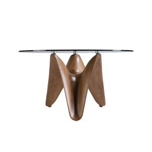 Masa dining design modern Walnut Round 130cm - Img 3
