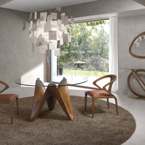 Masa dining design modern Walnut Round 140cm - Img 7