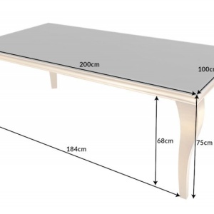 Masa dining eleganta Modern Barock 200cm, negru/ auriu - Img 5