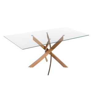 Masa dreptunghiulara design modern Veola auriu roze 180x95cm