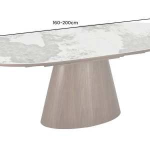 Masa extensibila, Ceramica, Furnir nuc, UNIQUE 160-200cm - Img 8