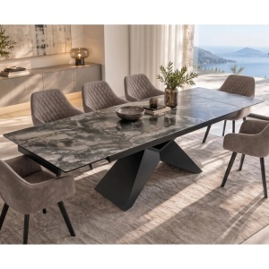 Masa Extensibila cu Blat Ceramic Taupe, DIAMOND 180-260cm - Img 7