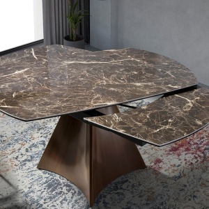 Masa extensibila deosebita design LUX Porcelain Marble 135-205cm - Img 9