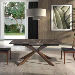 Masa extensibila deosebita design LUX Porcelain Marble 160-200cm - Img 6