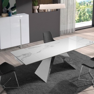 Masa extensibila deosebita design LUX Porcelain Marble 160-240cm - Img 5