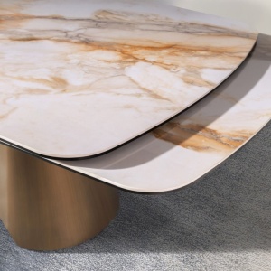 Masa extensibila design LUX Porcelain Marble 180-270cm - Img 3