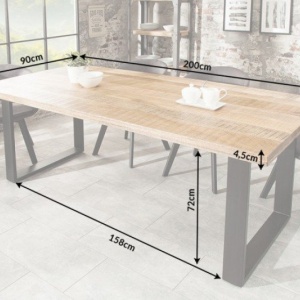 Masa industrial style Iron Craft mango natur, 200cm - Img 6