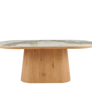 Masa ovala, Ceramica Alba, Furnir Nuc, UNIQUE 200cm A-46381 VC - Img 8