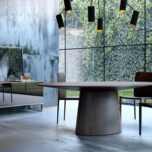 Masa ovala Walnut Veneered, 220x110cm AC-LE015 - Img 8