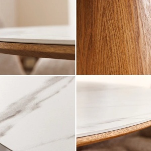 Masa rotunda, Ceramica Alba, Furnir Stejar, UNIQUE 120cm A-45143 VC - Img 11