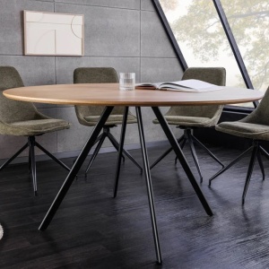 Masa rotunda cu furnir de stejar ATELIER 120cm - Img 10