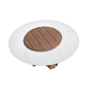 Masa rotunda deosebita design LUX Porcelain Marble 150cm - Img 6