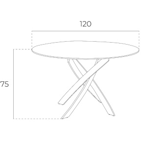 Masa rotunda design modern Veola, 120cm AC-F2133-120 - Img 2