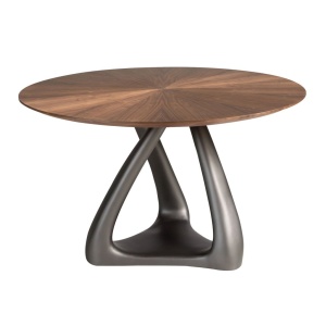 Masa rotunda din lemn furniruit si fibra de sticla Walnut 150cm - Img 7
