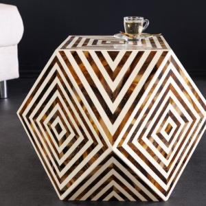 Masuta auxiliara design unicat Bone Inlay 60cm - Img 5