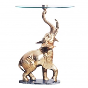 Masuta auxiliara design unicat Elephant 75cm auriu - Img 4