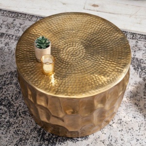 Masuta auxiliara design unicat Organic Orient 53cm, auriu - Img 6