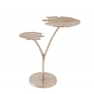 Masuta cu aspect deosebit Ginkgo leafs 56cm, argintiu
