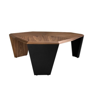 Masuta de cafea asimetrica design modern Walnut and Black - Img 2