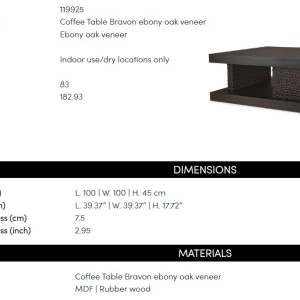 Masuta de cafea design LUX Bravon, Ebony oak veneer - Img 8