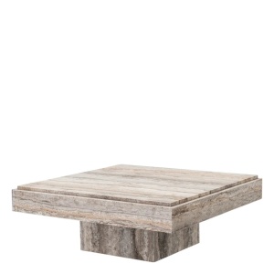 Masuta de Cafea Design LUX, Travertin, Silver, Sartoria, 83x83cm - Img 5