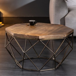 Masuta de cafea design minimalist Diamond 70cm Mango - Img 4