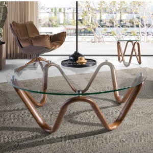 Masuta de cafea design modern Walnut Round