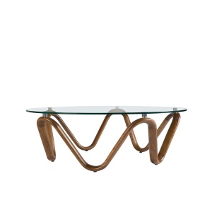 Masuta de cafea design modern Walnut Round - Img 6