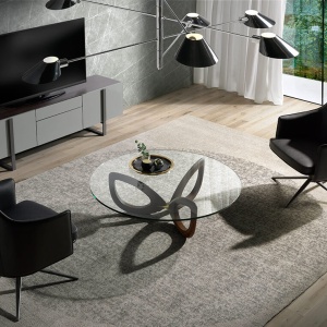 Masuta de cafea eleganta design LUX Walnut, 120cm CT16211 - Img 5