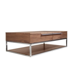 Masuta de cafea moderna design LUX Walnut and Chrome - Img 5