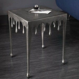 Masuta deosebita design picatura Liquid Line S 44cm, argintiu - Img 6