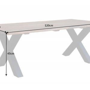 Masuta design industrial vintage Mammut X 120cm, salcam - Img 3