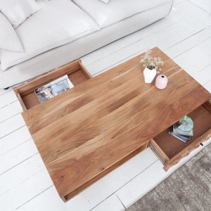 Masuta din lemn de salcam Mystic Living 100cm - Img 2