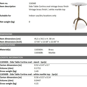 Masuta laterala design deosebit LUX Cortina oval - Img 6