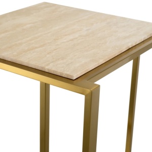 Masuta laterala design LUX cu blat din travertin Cocktail - Img 4