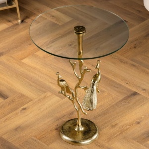 Masuta laterala design unic WILDLIFE PEACOCK 60cm - Img 3
