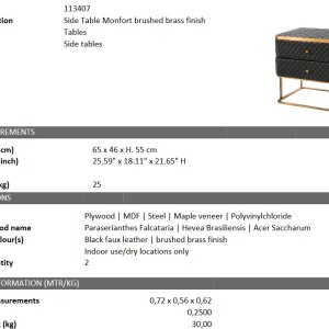 Masuta laterala/ Noptiera cu 2 sertare design LUX Monfort 113407 HZ - Img 9