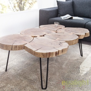Masuta living cu blat lemn de salcam, Goa II 115cm A-36708 VC - Img 6