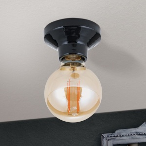 Mini Plafoniera din ceramica neagra FROST - Img 2