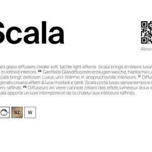 Mini Plafoniera LED cu sticla canelata Scala alb - Img 2
