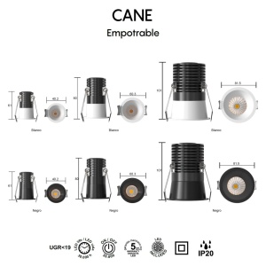 Mini Spot LED incastrabil CANE negru 12W 3000K - Img 4