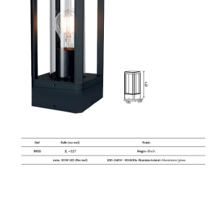 Mini Stalp iluminat exterior IP65 NEVADA gri H-27cm, MA-8900 171572 universul-luminii.ro