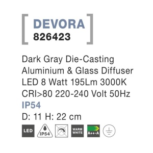 Mini Stalp LED iluminat exterior IP54 DEVORA H-65cm NVL-826423 79072 universul-luminii.ro