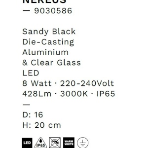 Mini Stalp LED iluminat exterior IP65 NEREUS H-20cm 229472 universul-luminii.ro