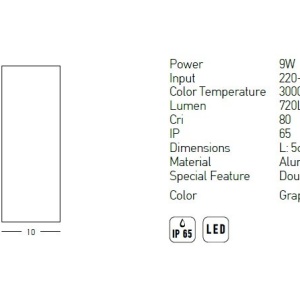 Mini Stalp LED pentru iluminat exterior decorativ IP65 Kylee grafit H-25cm 154252 universul-luminii.ro