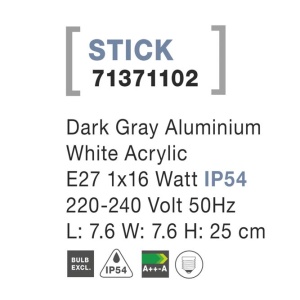 Mini stalp pentru iluminat exterior IP54 STICK NVL-71371102 79232 universul-luminii.ro