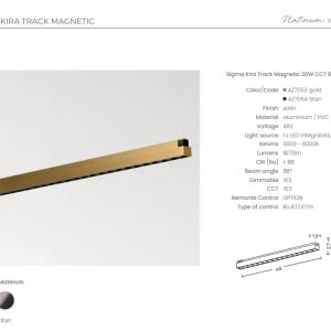 Modul magnetic liniar Smart pentru sina magnetica SIGMA, KIRA 20W CCT titan - Img 2