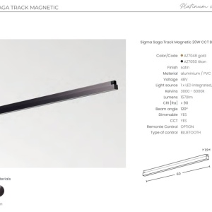 Modul magnetic liniar Smart pentru sina magnetica SIGMA, SAGA 20W CCT titan - Img 2