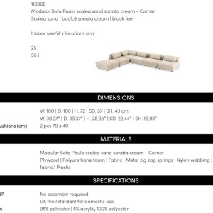 Modul pentru canapeaua design LUX Paulo-Corner - Img 4